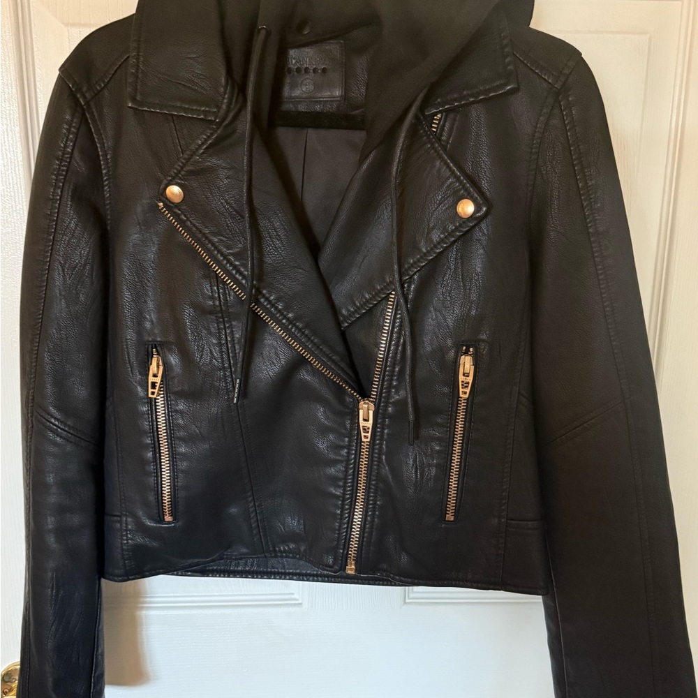 Blank NYC Women's Black faux Leather Jacket NWOT